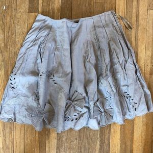 Anthropologie - Gray Artsy Pleated Midi Skirt - Size 8